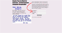 Desktop Screenshot of hospiceinsurance.pepperpage.net